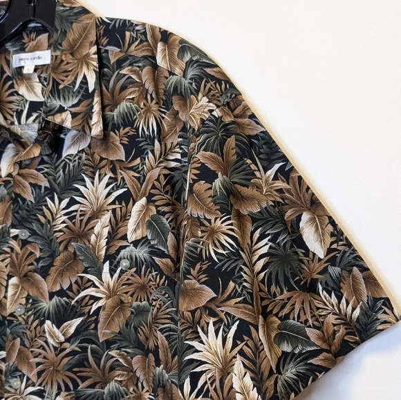 Vintage Pierre Cardin Hawaiian Shirt Tropical Print Cotton Made in Korea Resort - Picture 5 of 12
